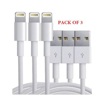 Pack of 3 USB Lightning Cable Data Sync Charger Co